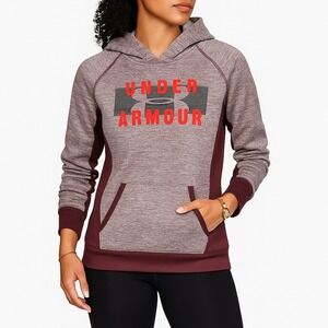 Under Armour ColdGear‎ Hoodie Womens SM Purple Maroon Pullover Loose Sweatshirt